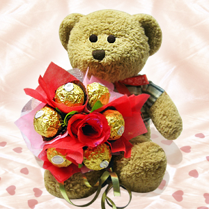 16 Chocolates bouquet with teddy