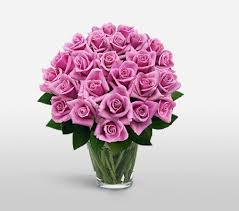 36 Pink roses vase