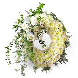 100 White roses condolence Funeral Wreath